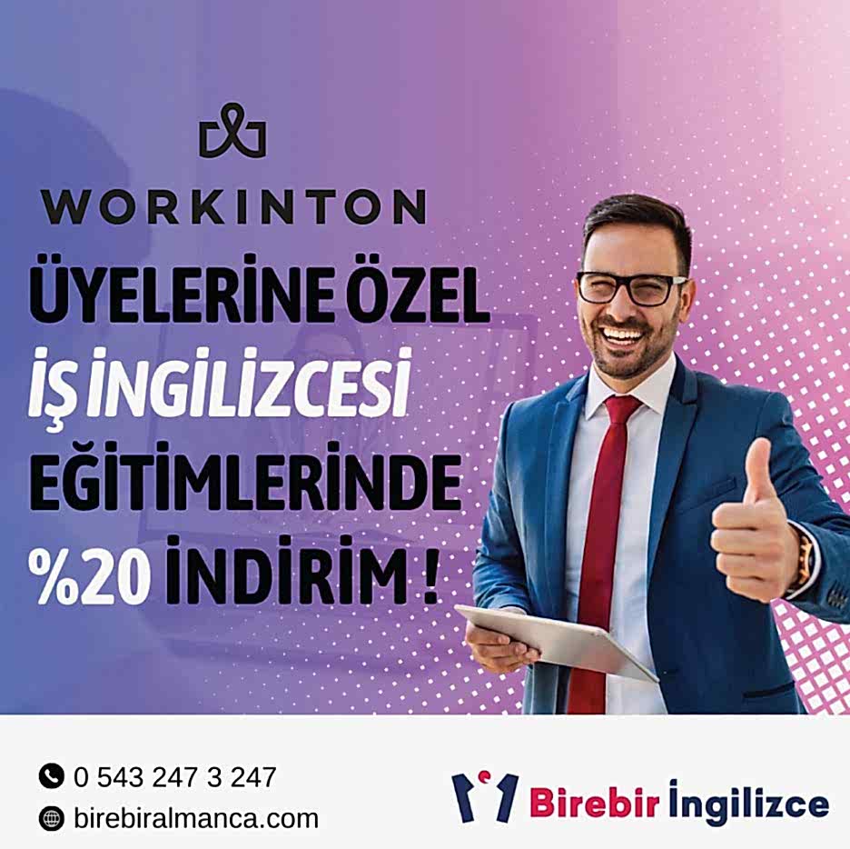 Workinton üyelerine özel, iş İngilizcesi eğitimlerinde %20 indirim!